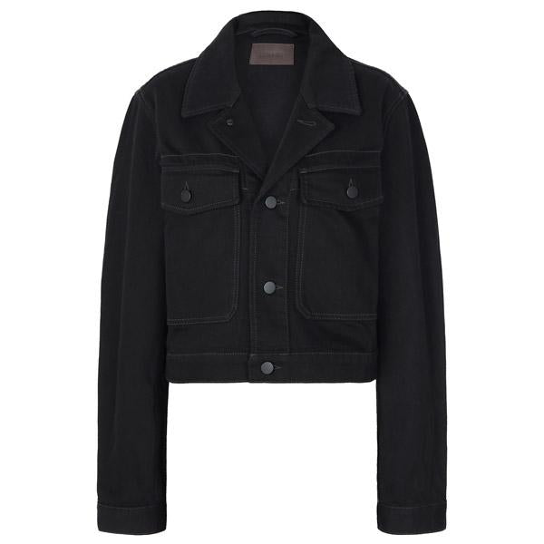 Lemaire Women's Black Cropped Denim Jacket OW1191 LD1055 999
