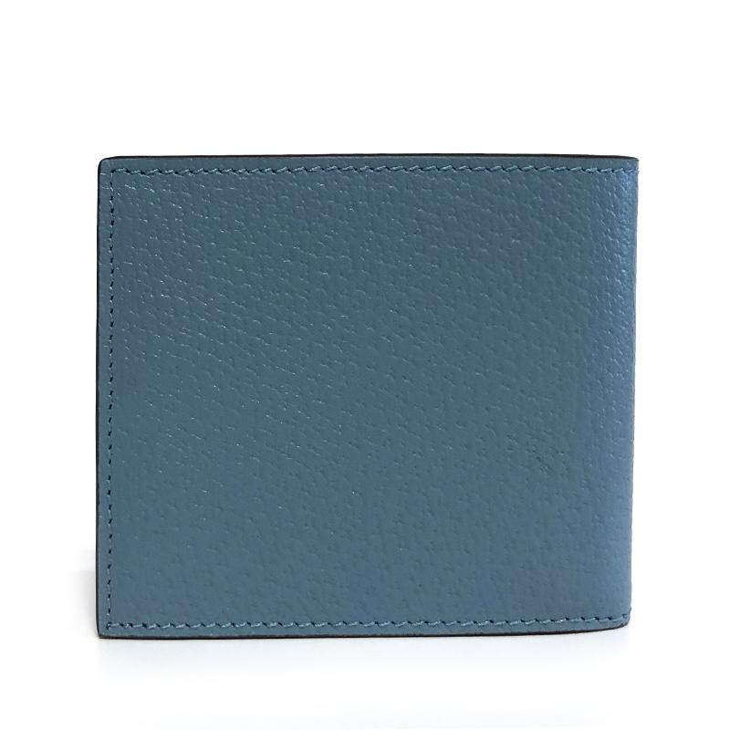 GUCCI GG Marmont Dollar Calf Leather Bi-Fold Wallet Sweet Blue