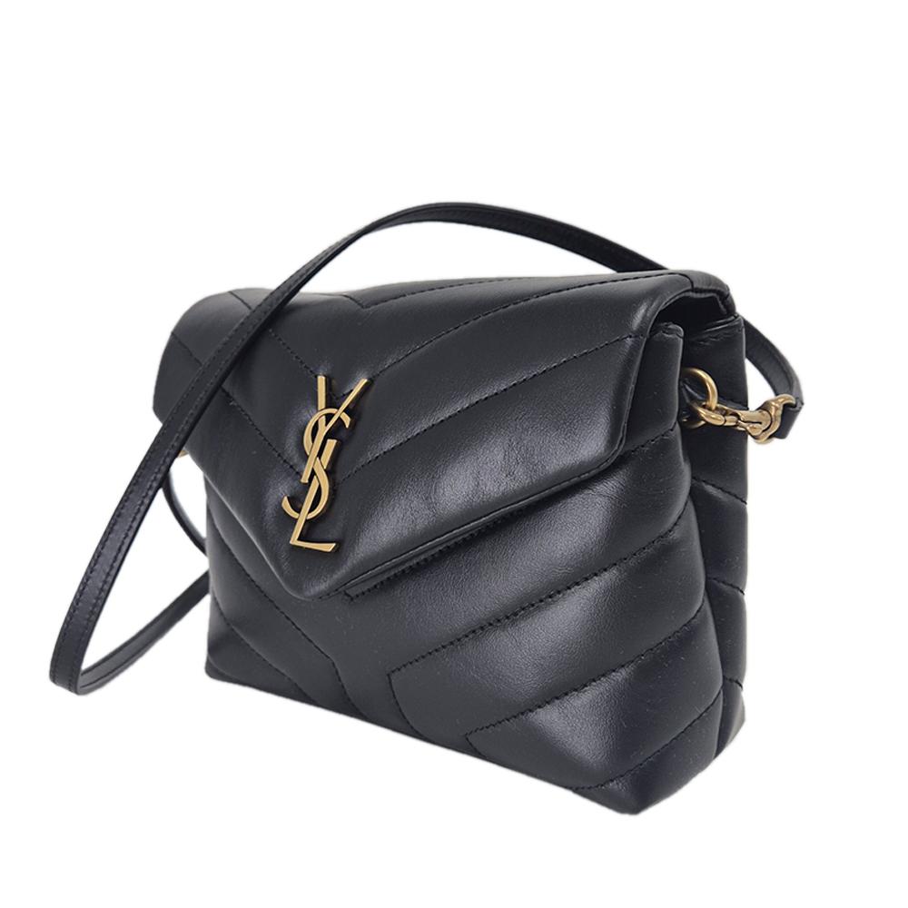 Saint Laurent Loulou Toy Quilted Leather Shoulder Bag Black Sm 678401 DV707 1000