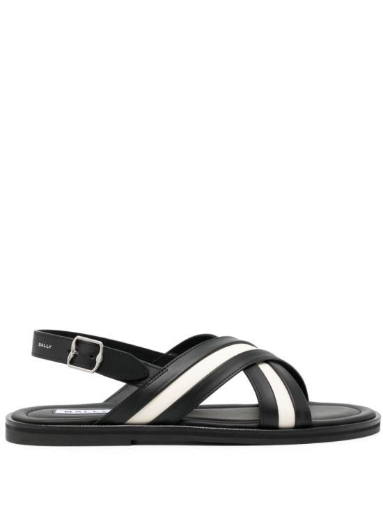 BALLY Leather Slide Sandals Black MSS03 LVT012 I901
