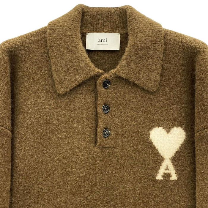 AMI Big Heart Collar Wool Crewneck Knit Sweater Unisex