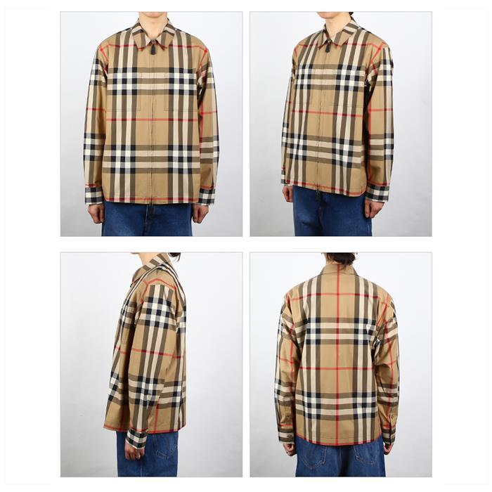 BURBERRY Exaggerated Check Cotton Oversized Long-Sleeve Shirt