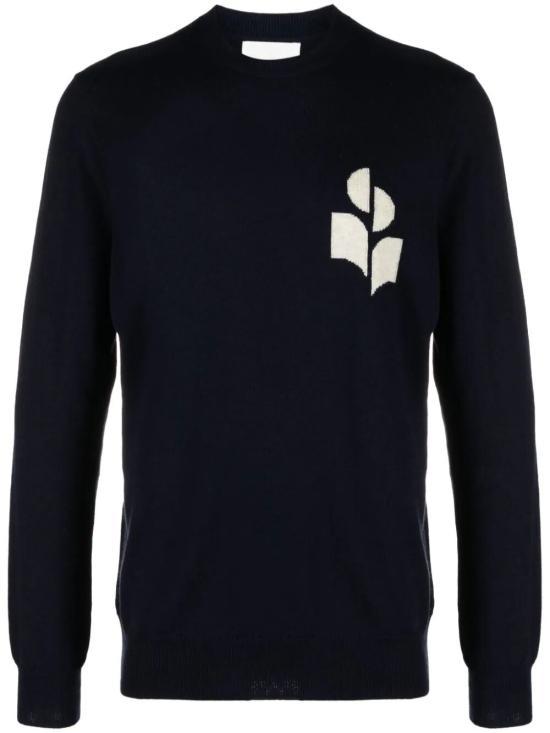 Isabel Marant Midnight Blue Wool Crewneck Knit Sweater for Me PU0051HAA1L04H30MI