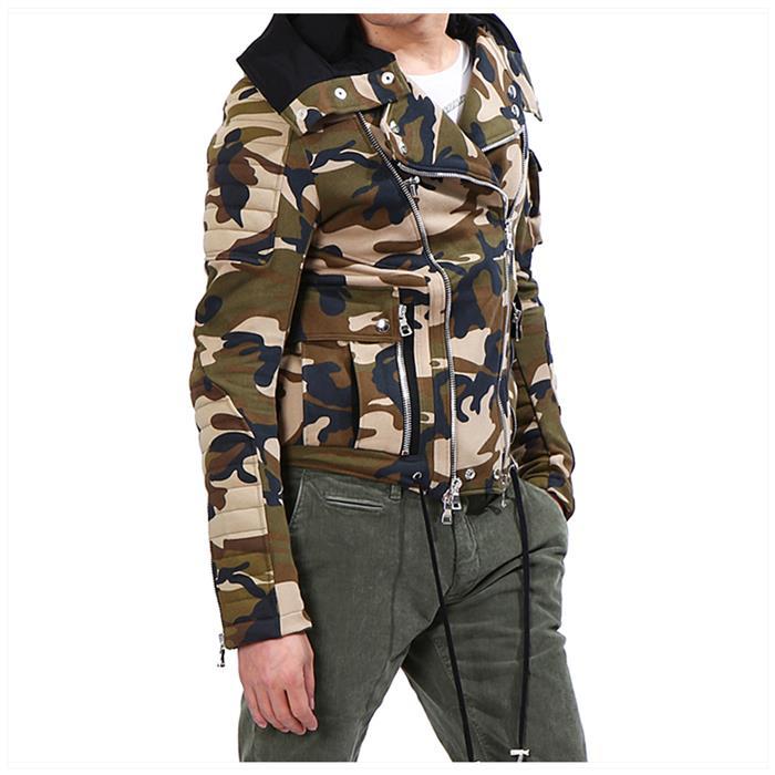 Balmain Camo Biker Hooded Jacket W4HJ294C670 187