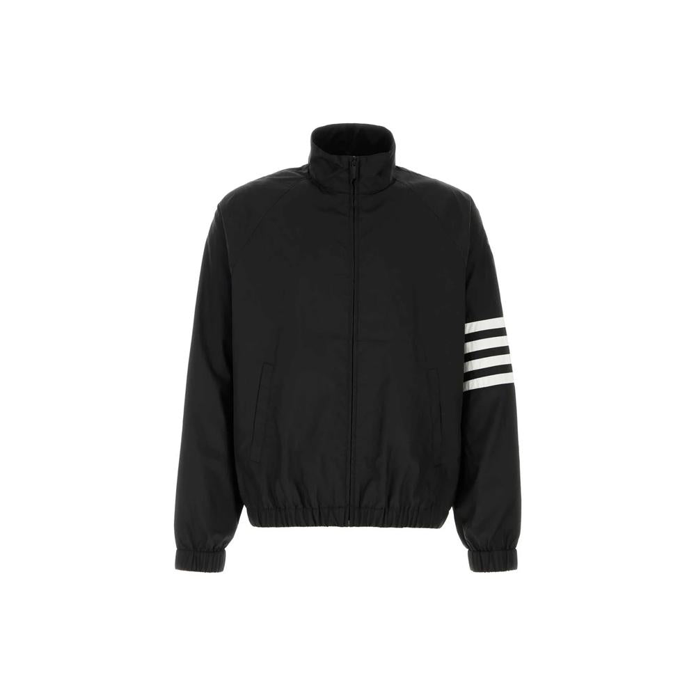 THOM BROWNE Black Shiny Ripstop Raglan Track Jacket MJU583C F1095 001