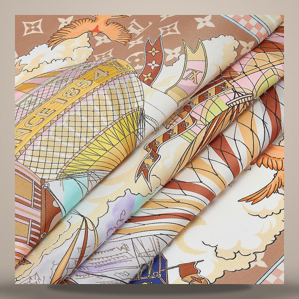 Louis Vuitton From the Cloud Square 90 Beige Scarf M98265