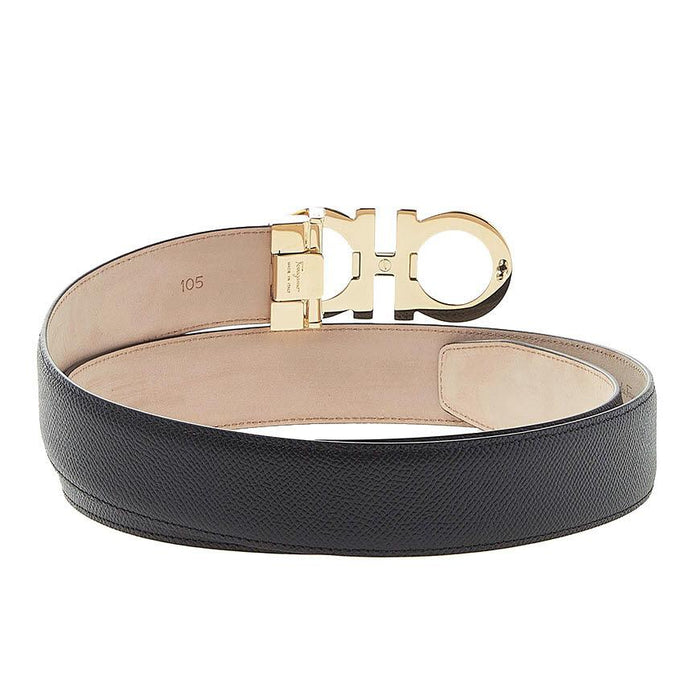 Ferragamo Men’s Adjustable Gancini Leather Belt Black 0743703 1