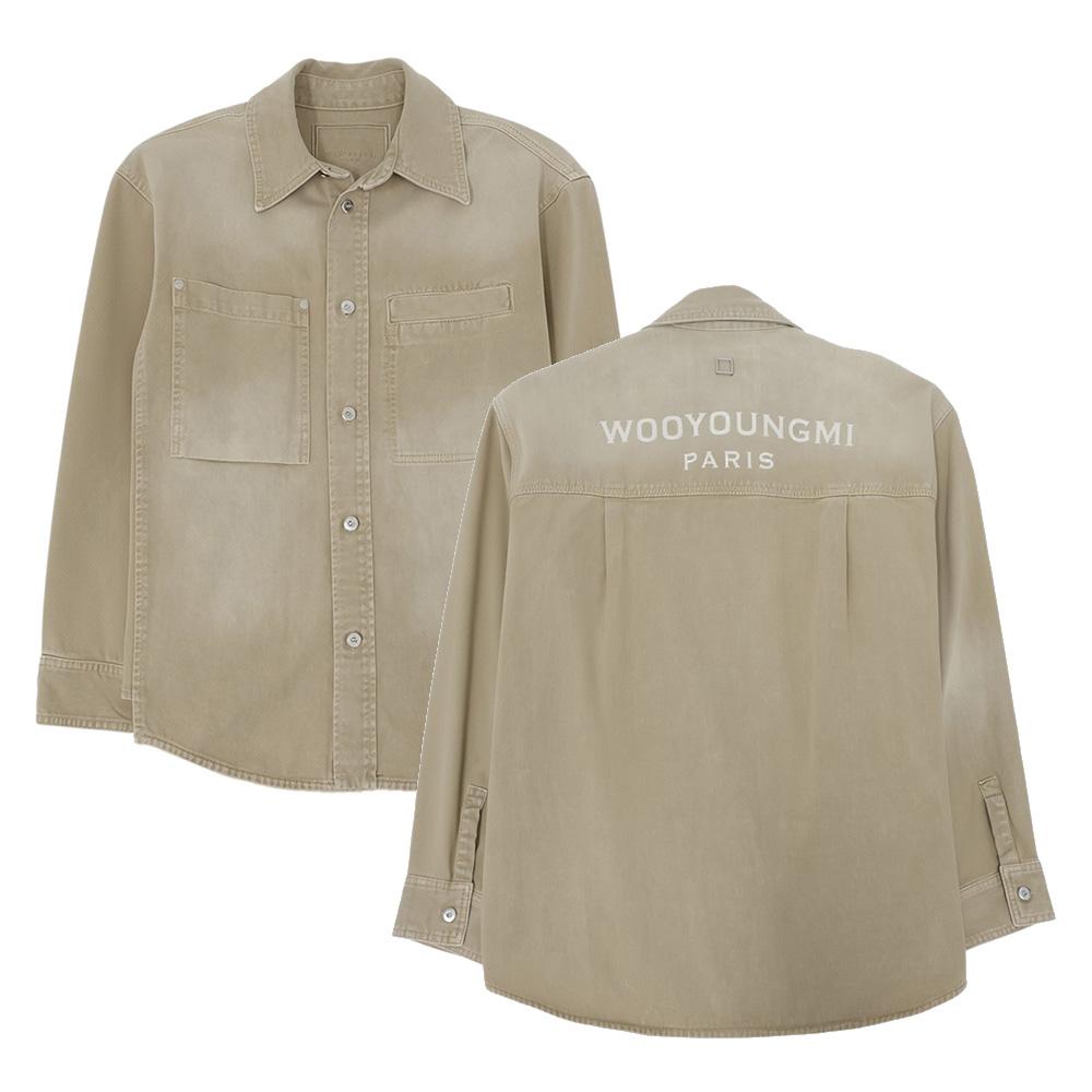 WOOYOUNGMI Back Logo Men's Denim Long-Sleeve Shirt
