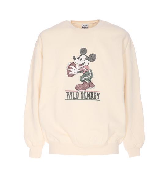 Wild Donkey Natural Long Sleeve Football Graphic Sweatshirt