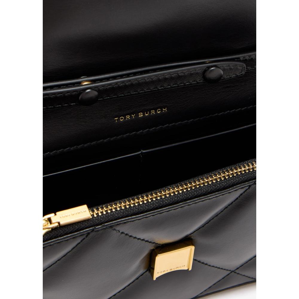 Tory Burch Kira Quilted Wallet Bag Black Leather Tote