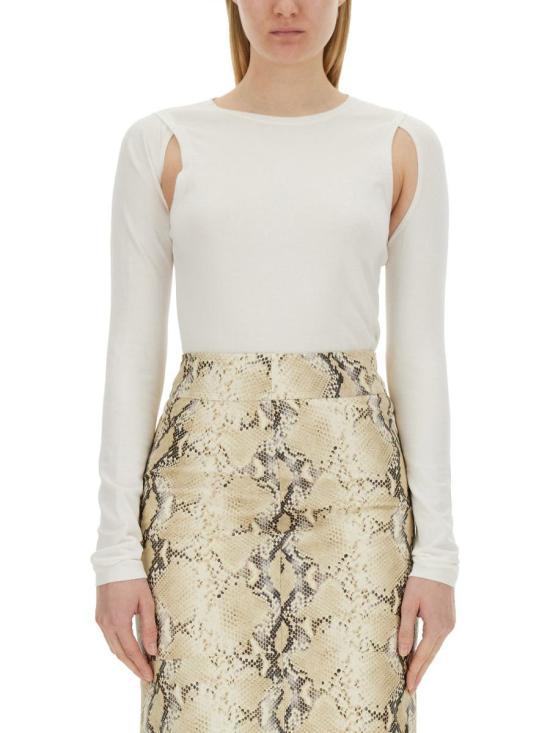 Helmut Lang Long Sleeve Sweatshirt Top O02HW703C7J OPTIC WHITE DOM