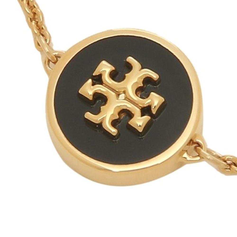 Tory Burch Kira Enamel Chain Bracelet Black
