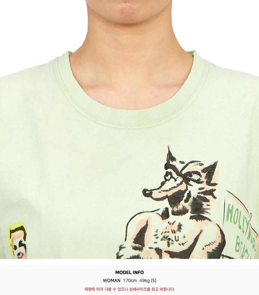 Wild Donkey Women’s Short Sleeve T-Shirt Lime Hollywood Print
