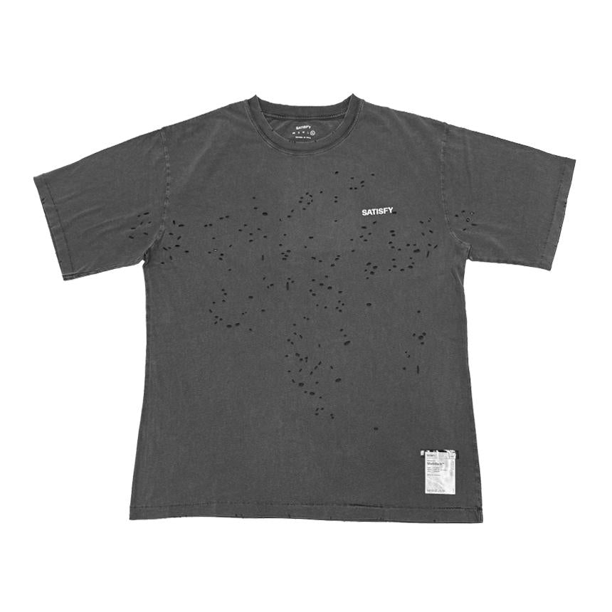 SATISFY Aged Black Moss Check Short Sleeve T-Shirt 11006 AB SAB 00A02