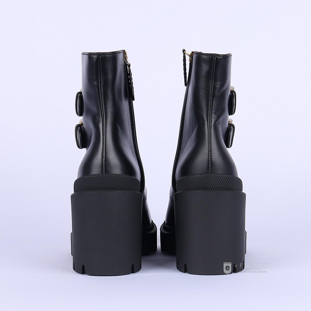 GUCCI GG Crystal Buckle Ankle Heel Boots 701100 UVV20 1182
