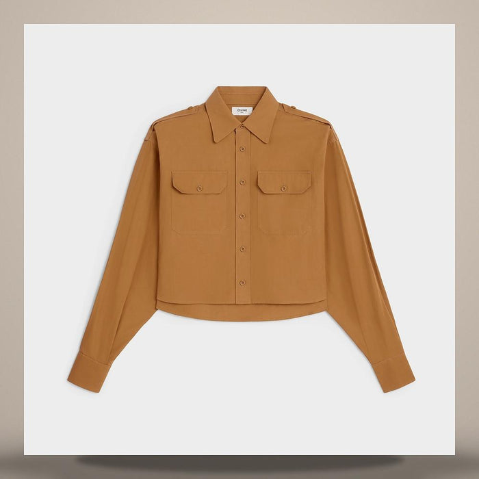 CELINE Suede Cinnamon Long Sleeve Shirt RC0DB494L 17KN