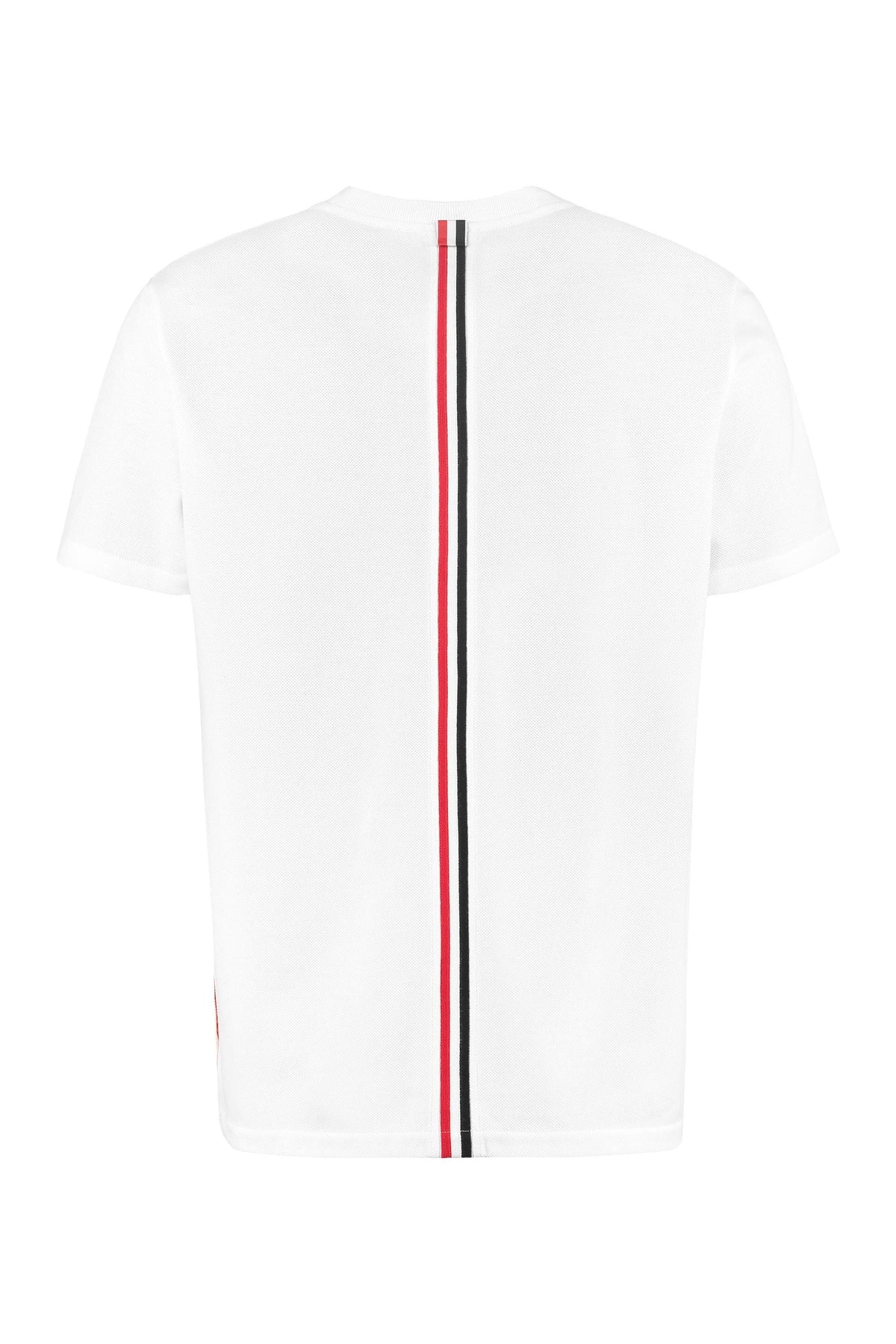 THOM BROWNE White Cotton Short Sleeve T-Shirt
