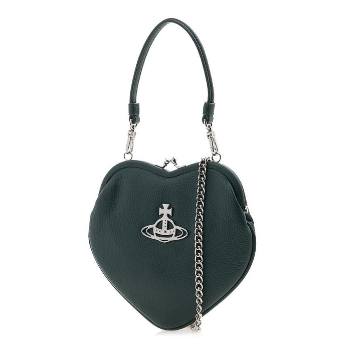 Vivienne Westwood Pelli Heart Frame Shoulder Bag Navy Leather