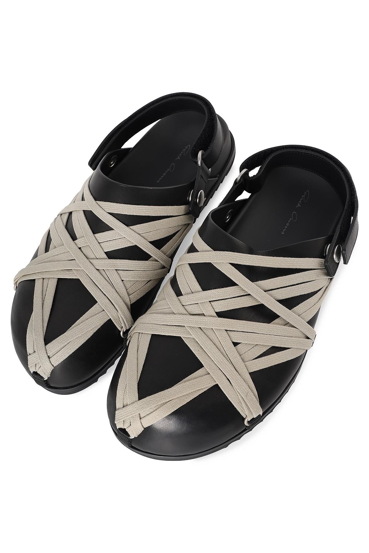 Rick Owens Granola Black Megalace Mule Slippers RU01E5813 LOOW1 09