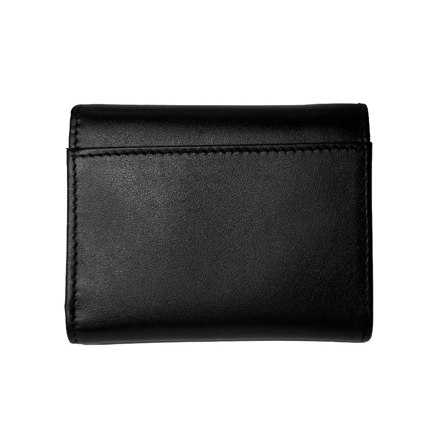 PRADA Saffiano Leather Metal Triangle Black Women’s Bifold Wallet