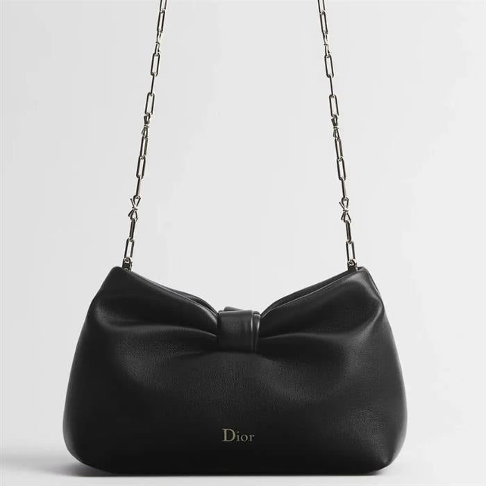DIOR Bow Small Shoulder Bag Black Leather