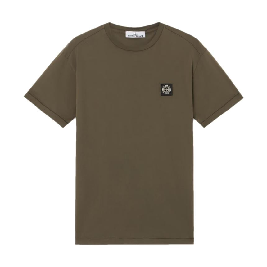 STONE ISLAND Military Green Short Sleeve Crewneck Logo K1S152100039 S0013 V0054