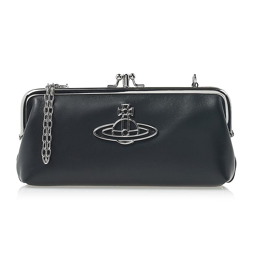 Vivienne Westwood Nappa Thin Line Prime Purse Chain Long Wallet Black