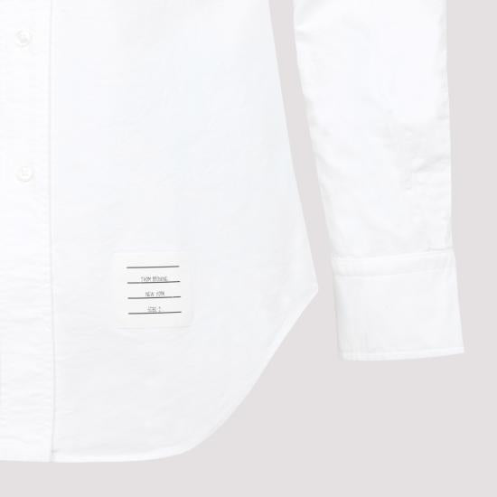THOM BROWNE White Oxford Armband Classic Long Sleeve Shirt