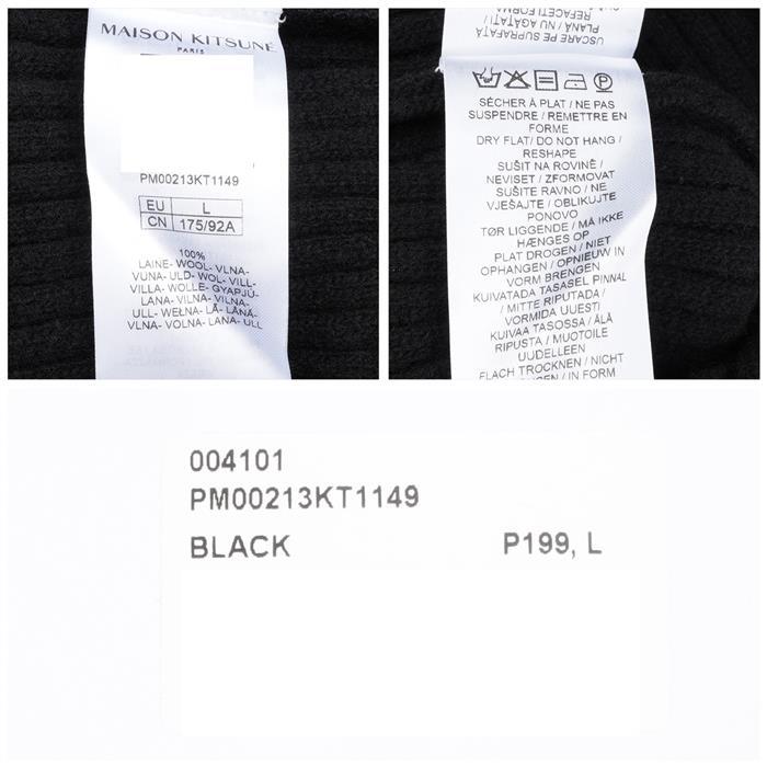 Maison Kitsune Fox Head Wool Ribbed Polo Jumper