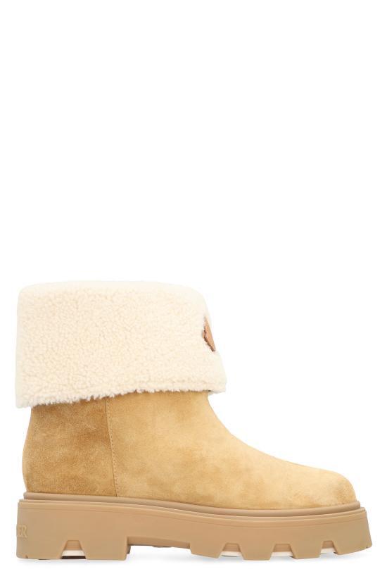 Moncler Aurea Mid Suede Shearling Ankle Boots 4F00070 M6971 23L