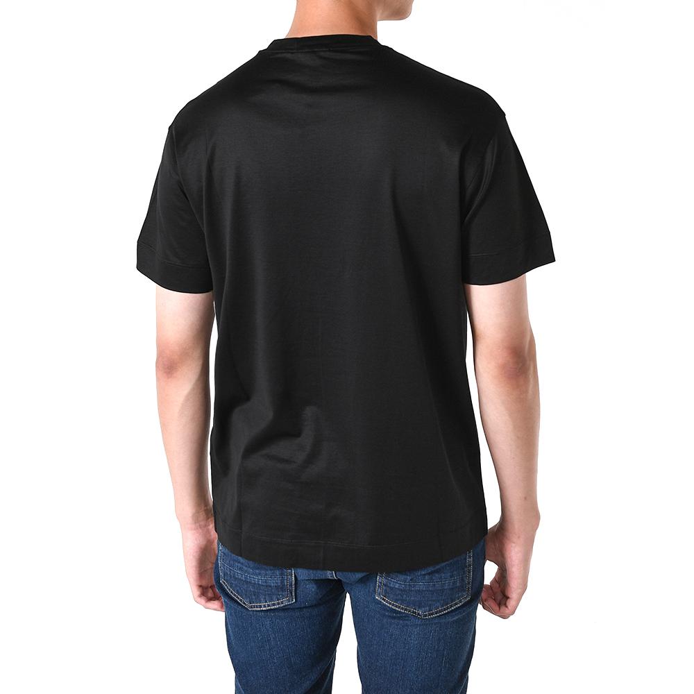 Emporio Armani Embossed Logo Lyocell-Cotton Short Sleeve T-Shirt Black