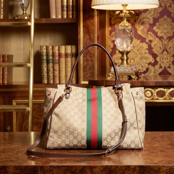 GUCCI Paparazzo Large Top Handle Shoulder Bag Cream Leather