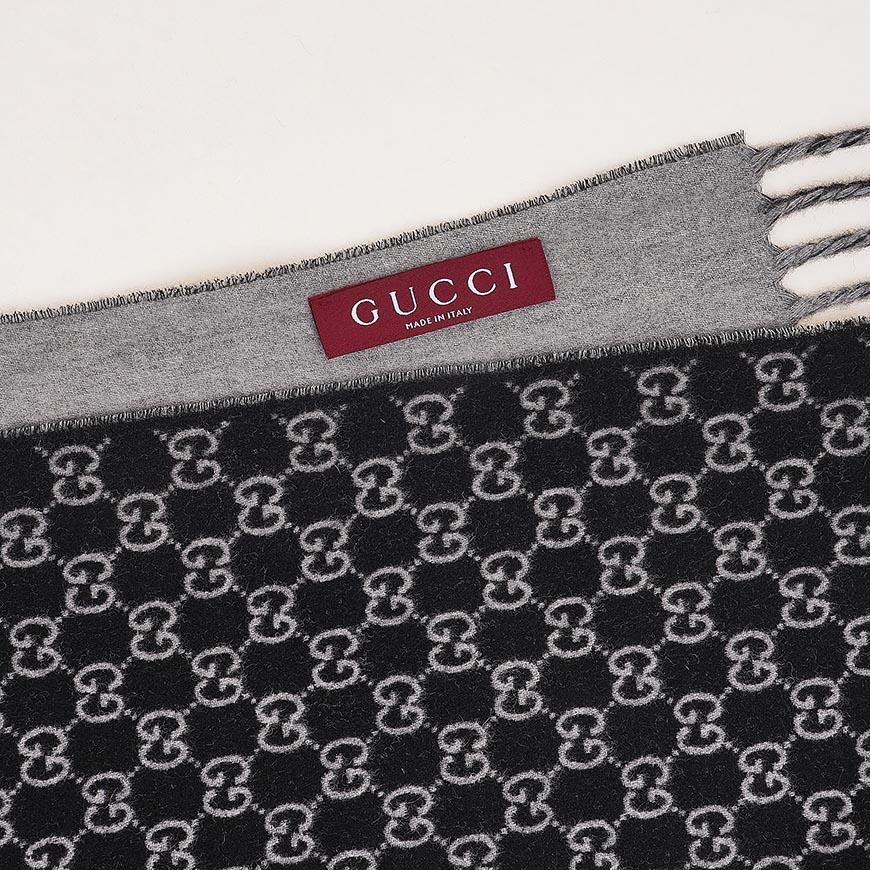 GUCCI Men’s GG Wool Jacquard Scarf