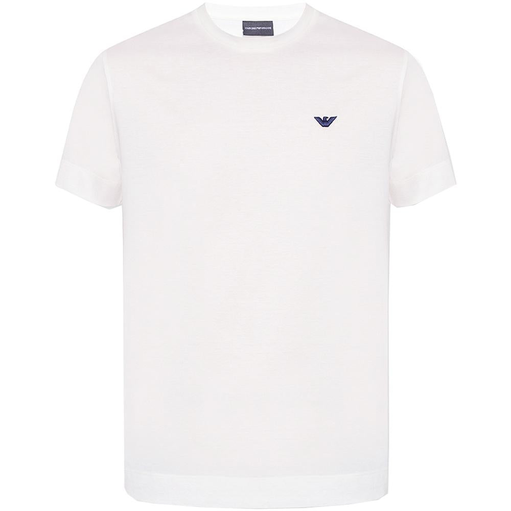 Emporio Armani Embroidered Logo White T-Shirt for Men