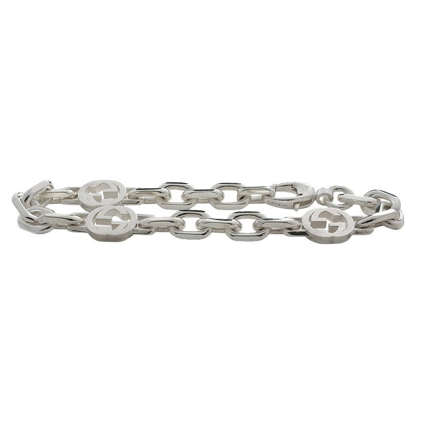 GUCCI Interlocking Silver Bracelet 620798 J8400 8106