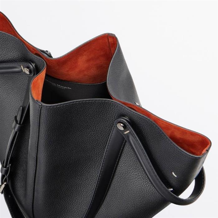 Maison Margiela Dress Age Medium Tote Bag Black Leather