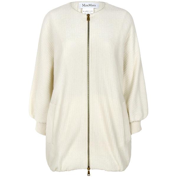 Max Mara White Chirino Wool Cashmere Zip-Up Jacket 2521916061 CIRINO 001