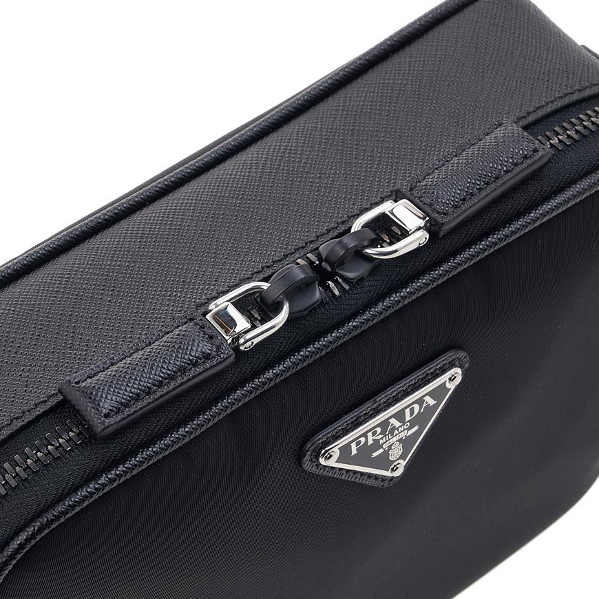 PRADA Men’s Saffiano Leather Crossbody Bag Black Crossbody