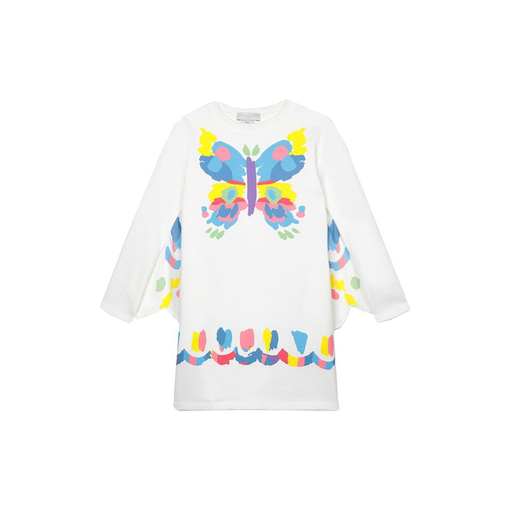 Stella McCartney Butterfly Wing Sleeve White Midi Dress