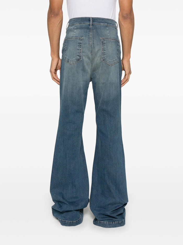Rick Owens Washed Indigo Denim Bolan Bootcut Jeans DU01E3365 SDWB 06