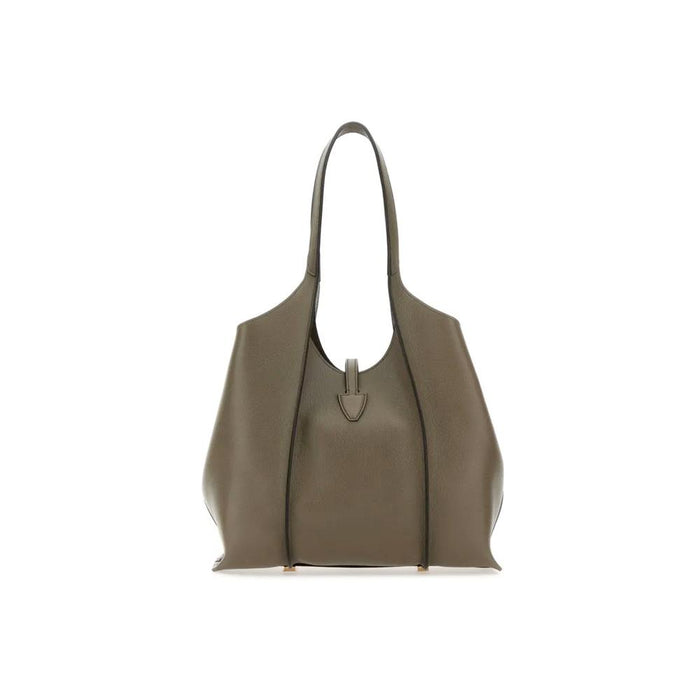 Tods Timeless Small Shopper Tote Bag Khaki Leather Tote