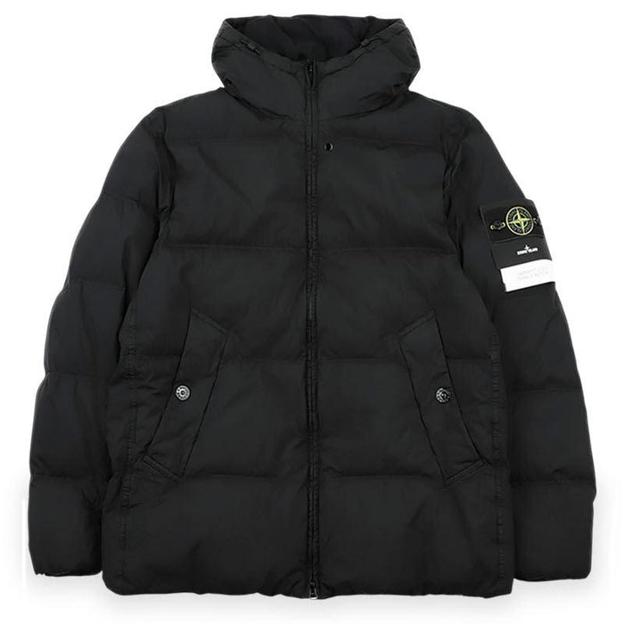 STONE ISLAND Men’s Crinkle Reps NY Hooded Down Jacket Black