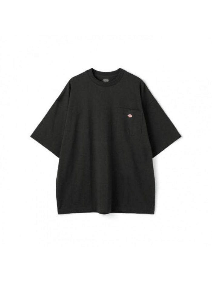 DANTON Big Silhouette Pocket T-Shirt Plain Short Sleeve Black DTC0402 TCB