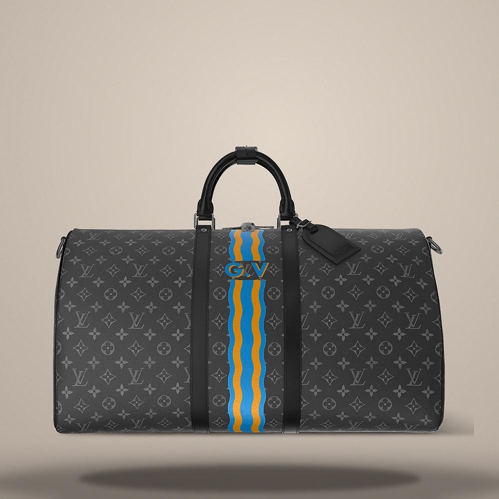 Louis Vuitton Mon Monogram Coated Canvas Keepall Duffel Bag P01951
