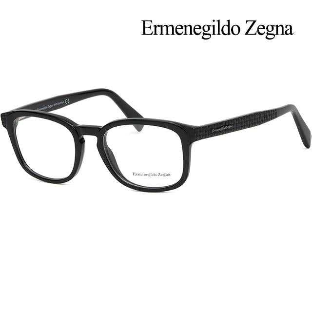 Zegna Black Acetate Square Eyeglass Frames Unisex