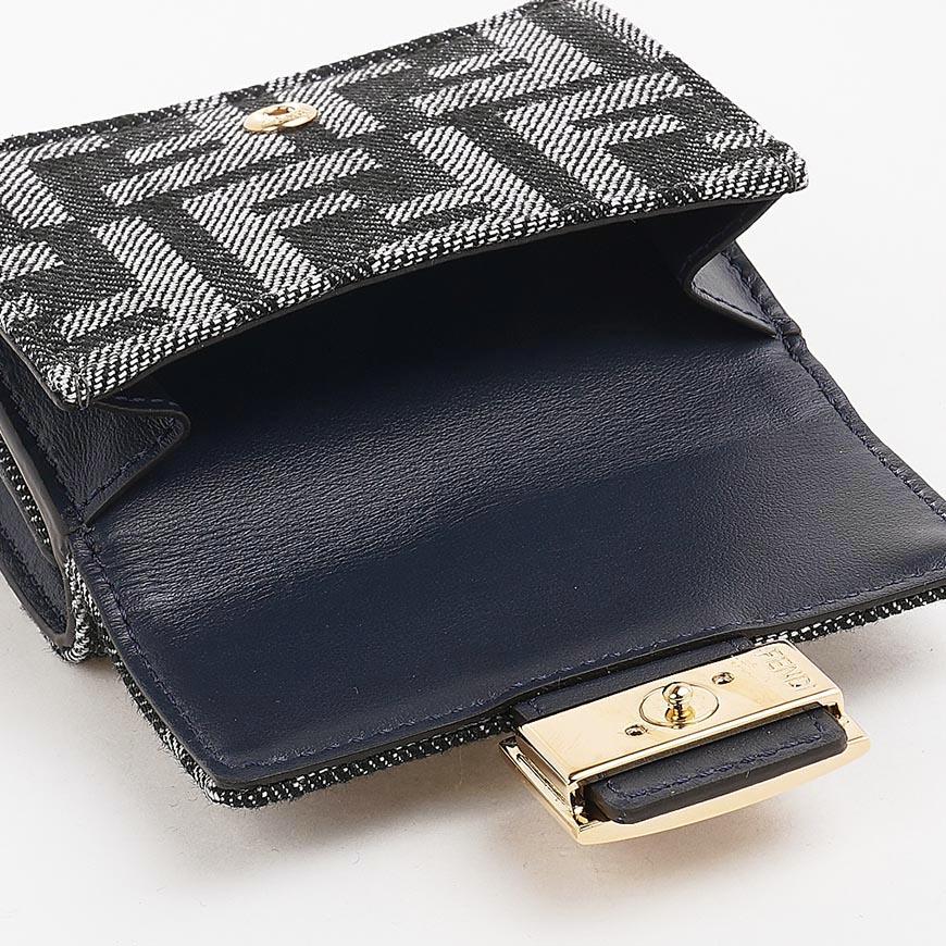 FENDI Baguette Micro Bi-Fold Wallet Women Leather Brown