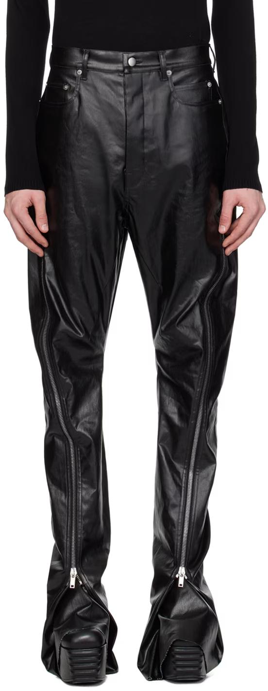 Rick Owens Black Coated Stretch Denim Jeans RU01D3343 SCT 09