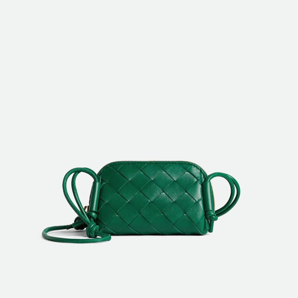 Bottega Veneta Intrecciato Candy Concert Pouch Jungle Green