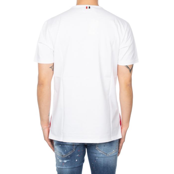 THOM BROWNE Tricolor Stripe Pocket T-Shirt White Men’s