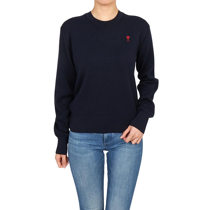 AMI Women’s Wool Crewneck Knit Sweater FKS826 001 414